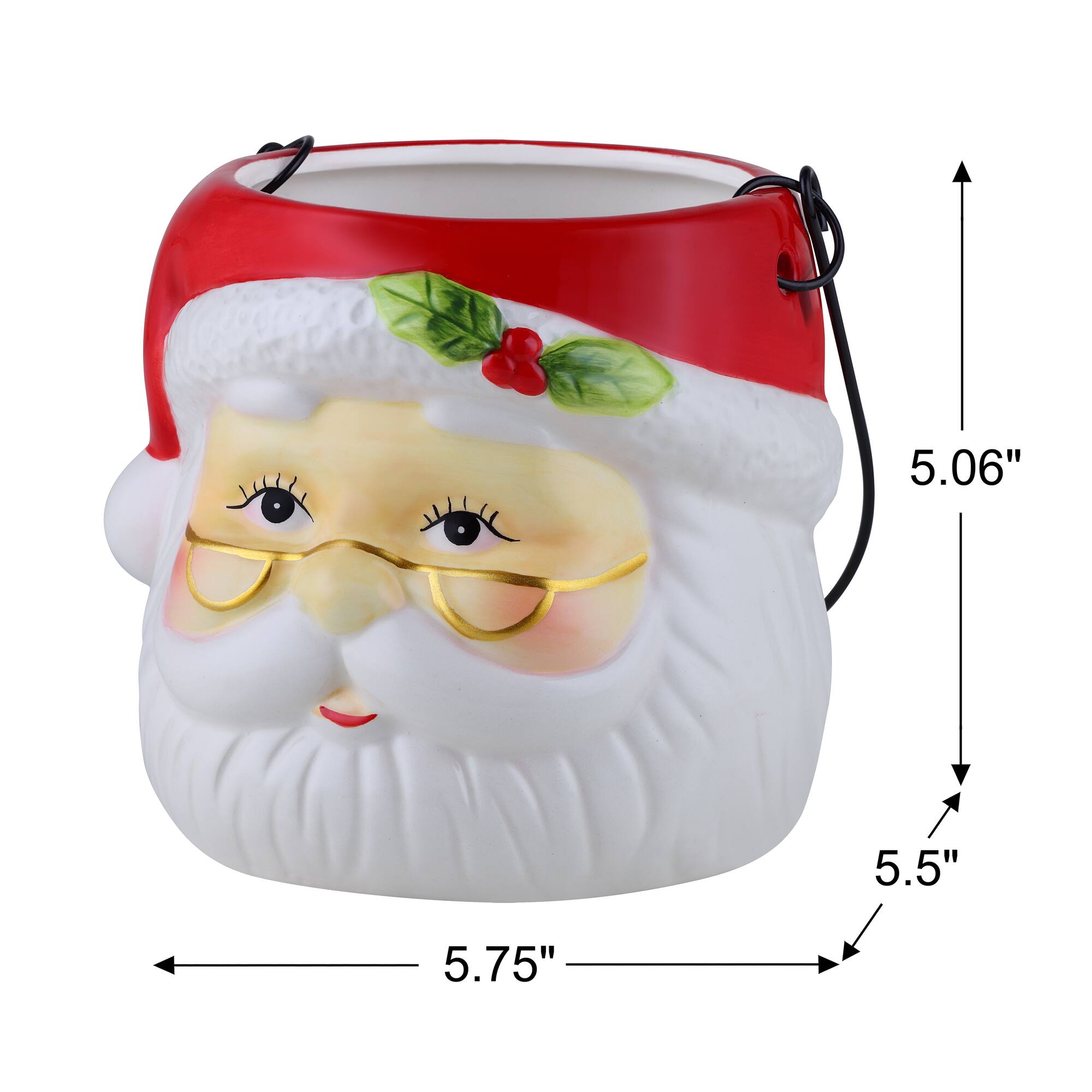 5" Santa Claus Nostalgic Ceramic Container